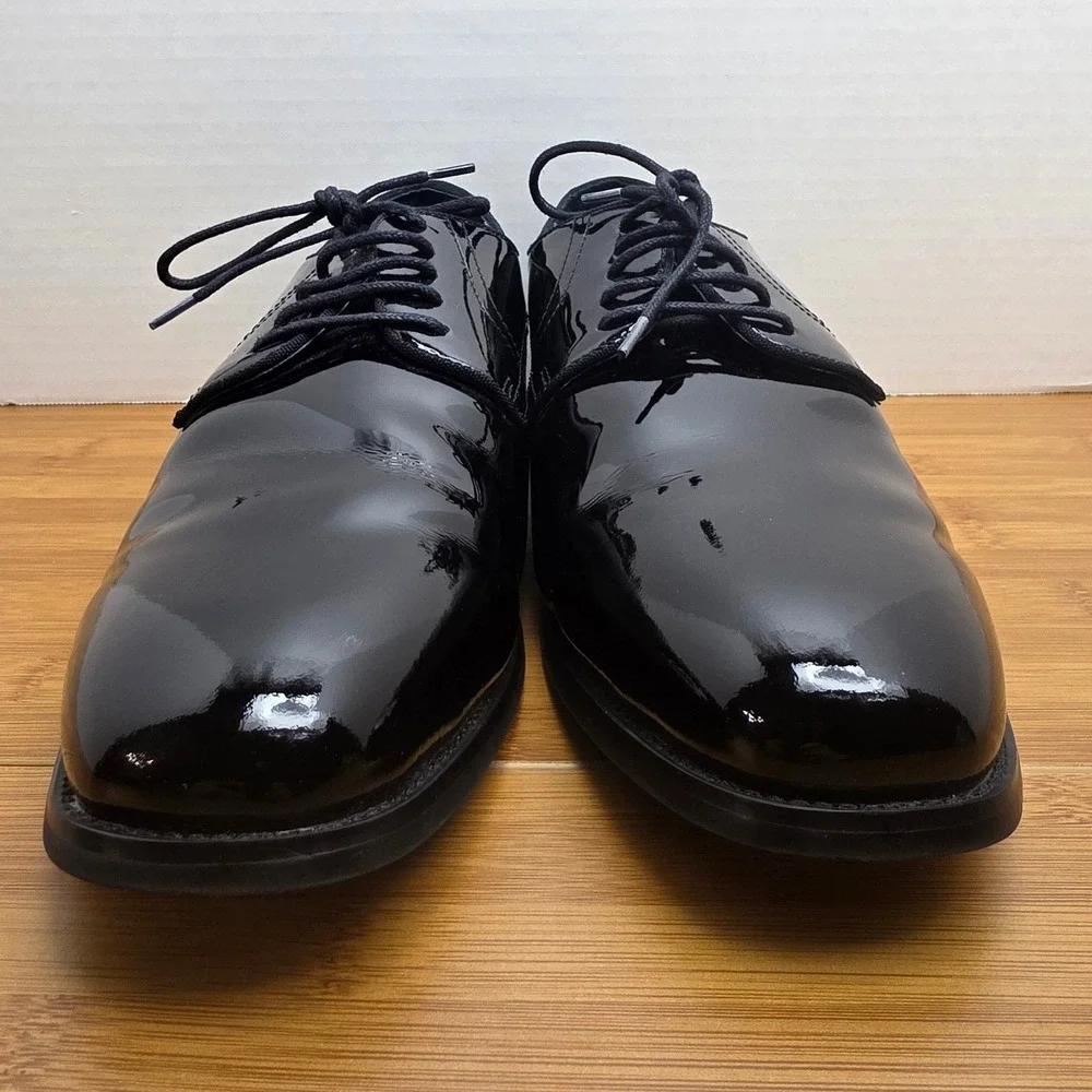 Jos. A. Bank Mens Black Patent Leather Tuxedo Derby Shoes Sz 10 2E 4HMJ 10201